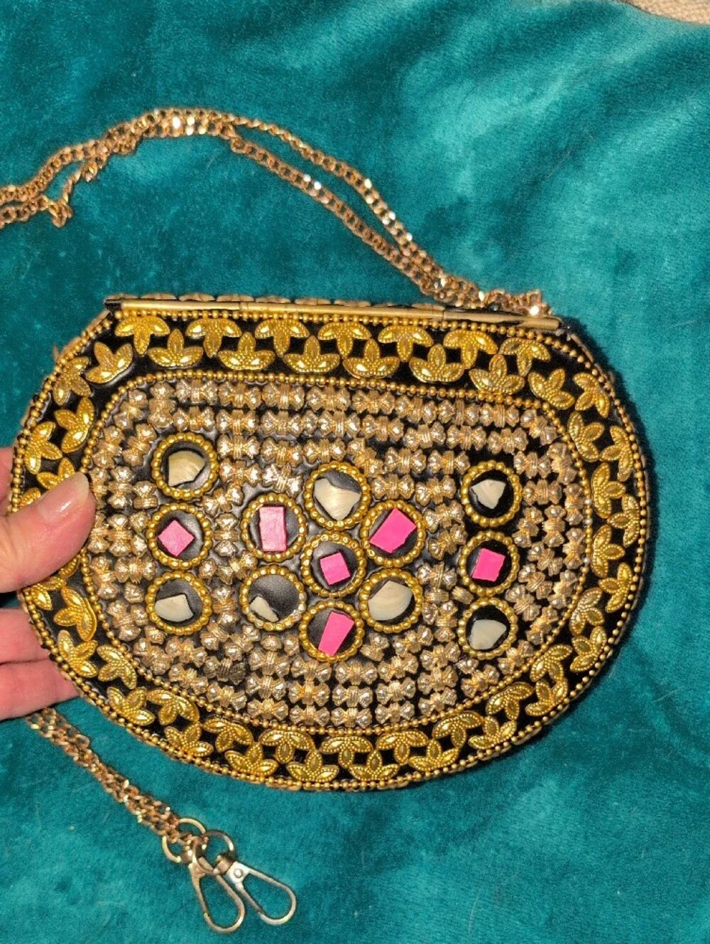 Ramla Beverly Hills Handmade Mosaic Crossbody Clutch Bag